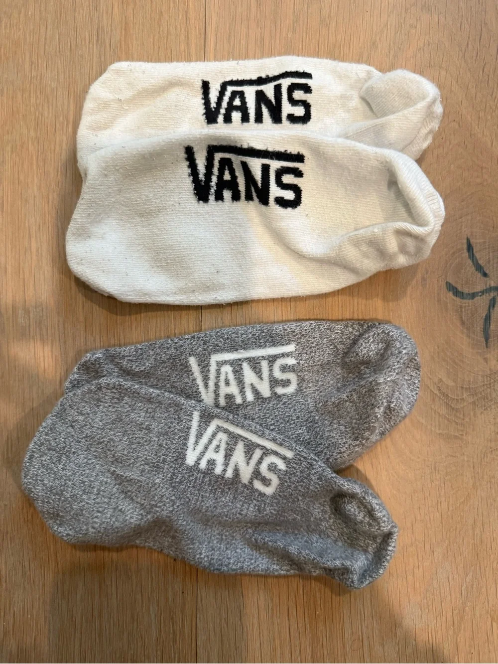 Vans No-Show Checkerboard Socks - White & Gray